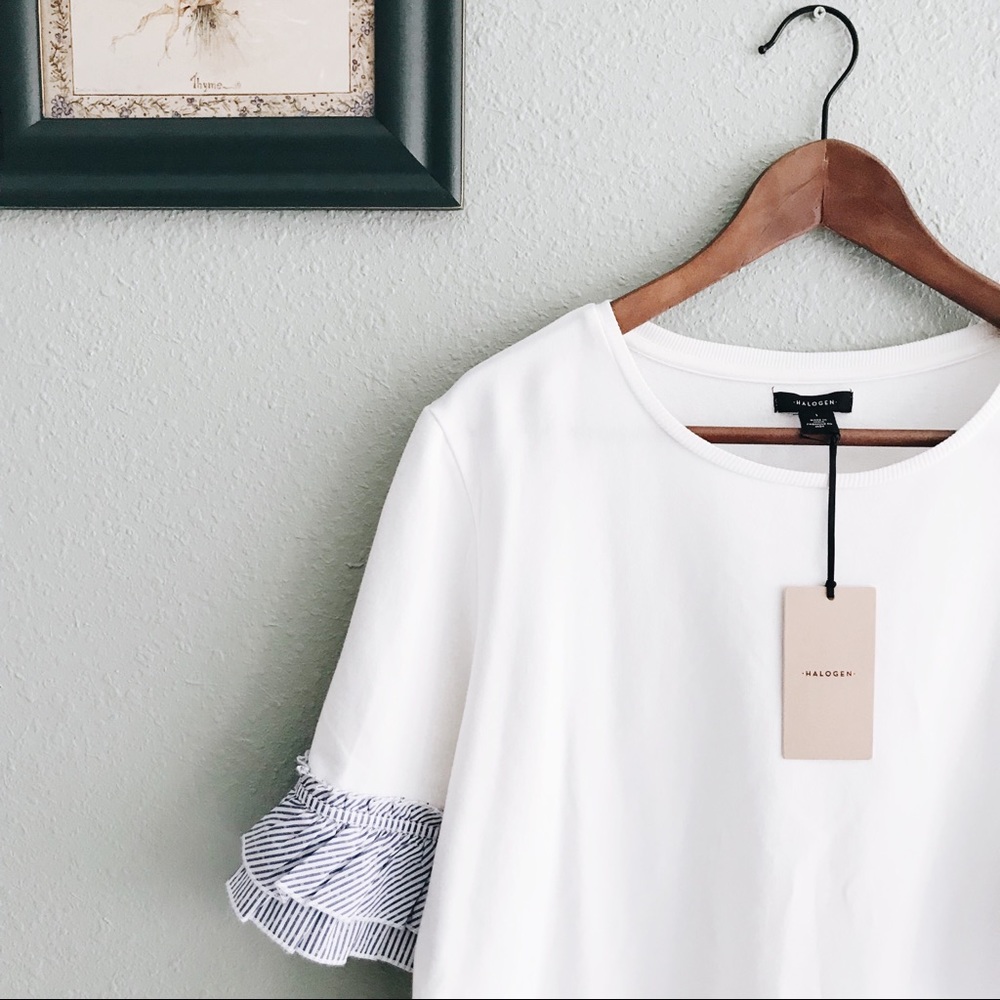 NWT Halogen Tee Nordstrom SZ L White